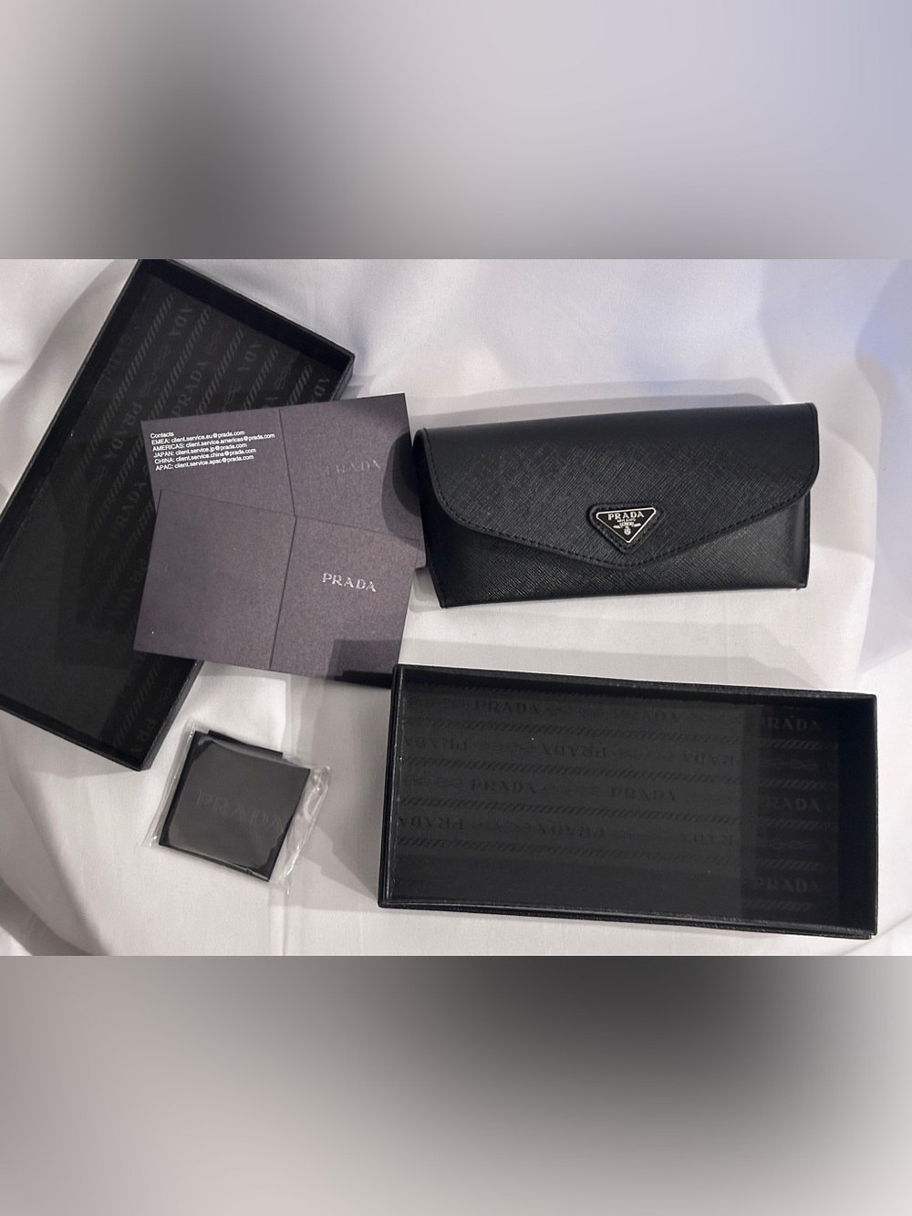 Brand New Prada Black Rectangular Acetate Sunglasses set / SPR 17W - Picture 2 of 11